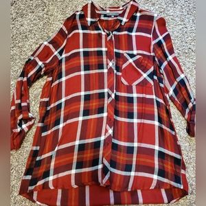 Be Cool, medium, button up, red and black shirt